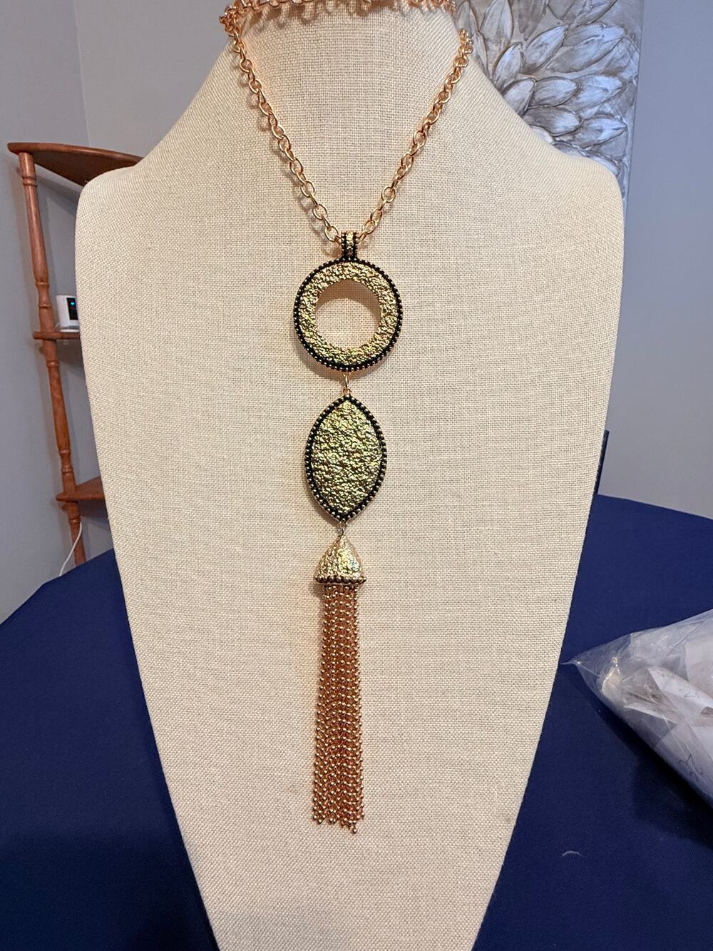 Vintage NOS Erika Lyons Tassel Runway Necklace 26”